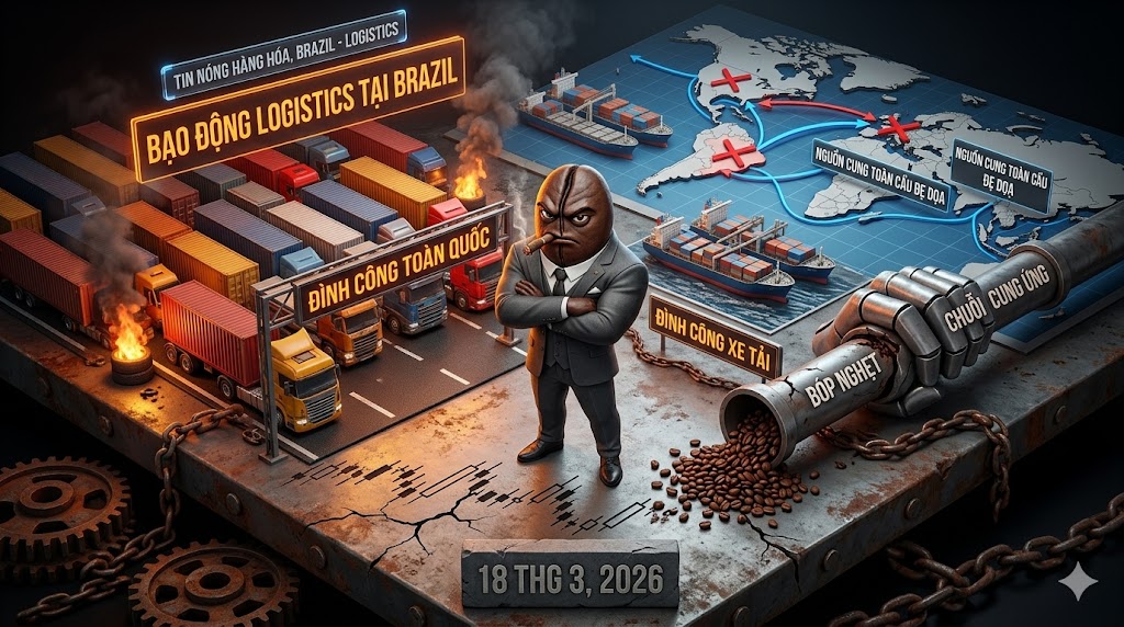 Bạo động logistics tại Brazil: Đình công xe tải toàn quốc đe dọa bóp nghẹt chuỗi cung ứng cà phê toàn cầu